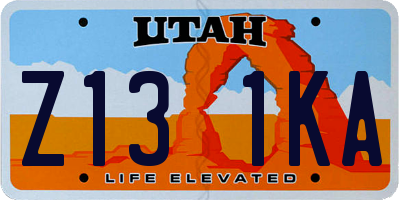 UT license plate Z131KA