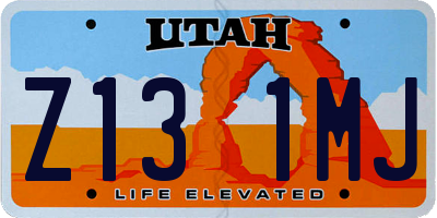UT license plate Z131MJ