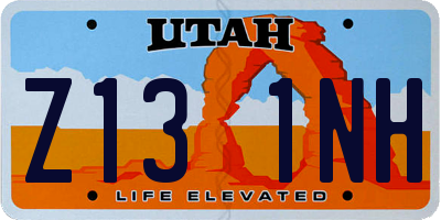 UT license plate Z131NH