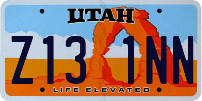 UT license plate Z131NN