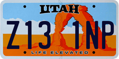 UT license plate Z131NP