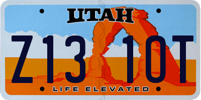 UT license plate Z131OT