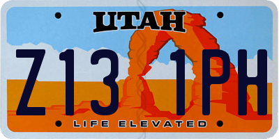 UT license plate Z131PH