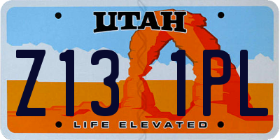 UT license plate Z131PL