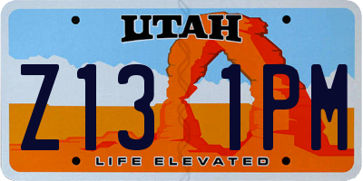 UT license plate Z131PM
