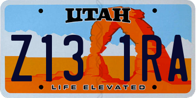 UT license plate Z131RA
