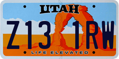 UT license plate Z131RW