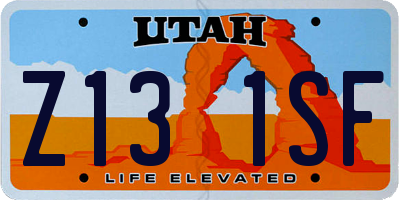 UT license plate Z131SF