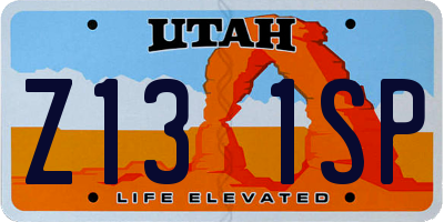 UT license plate Z131SP