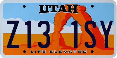 UT license plate Z131SY