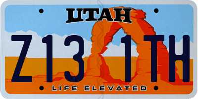 UT license plate Z131TH