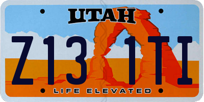 UT license plate Z131TI