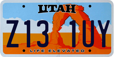 UT license plate Z131UY