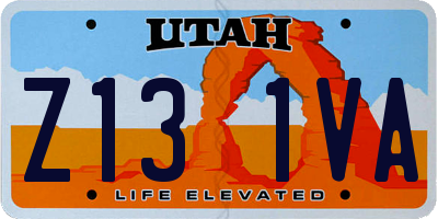 UT license plate Z131VA