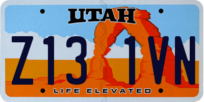 UT license plate Z131VN
