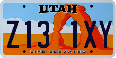 UT license plate Z131XY