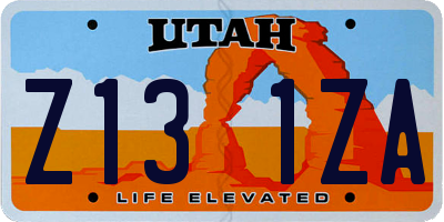 UT license plate Z131ZA