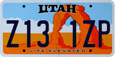 UT license plate Z131ZP