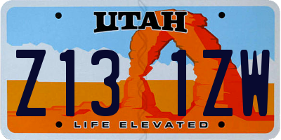 UT license plate Z131ZW