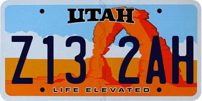 UT license plate Z132AH
