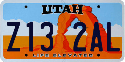 UT license plate Z132AL