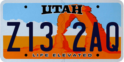 UT license plate Z132AQ
