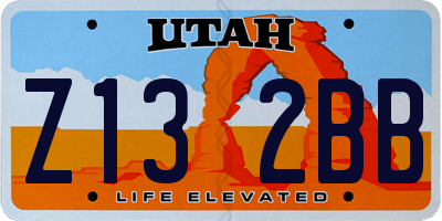 UT license plate Z132BB