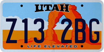 UT license plate Z132BG