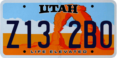 UT license plate Z132BO