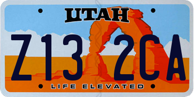 UT license plate Z132CA