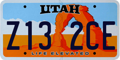 UT license plate Z132CE
