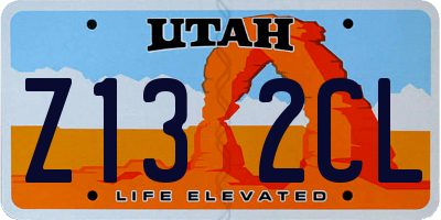 UT license plate Z132CL