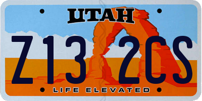 UT license plate Z132CS