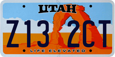 UT license plate Z132CT