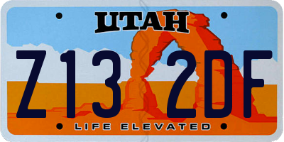 UT license plate Z132DF