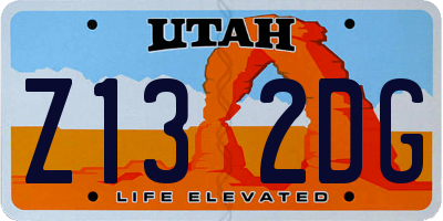 UT license plate Z132DG