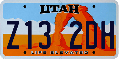 UT license plate Z132DH