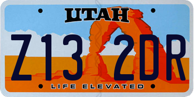 UT license plate Z132DR