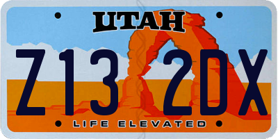 UT license plate Z132DX