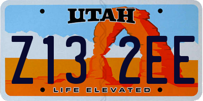 UT license plate Z132EE