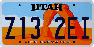 UT license plate Z132EI