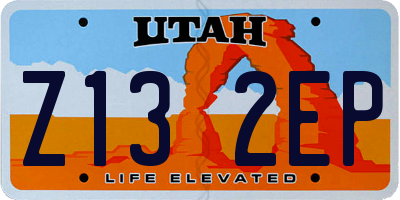 UT license plate Z132EP