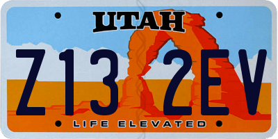 UT license plate Z132EV