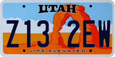 UT license plate Z132EW