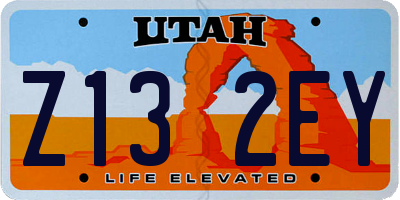 UT license plate Z132EY