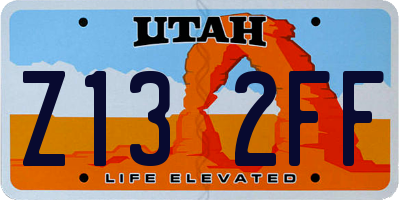 UT license plate Z132FF