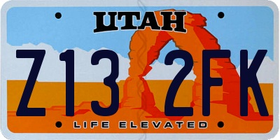 UT license plate Z132FK