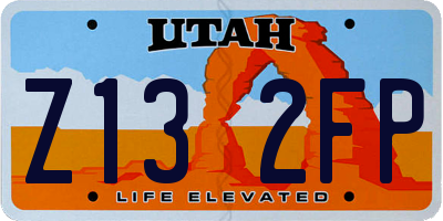 UT license plate Z132FP