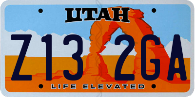 UT license plate Z132GA