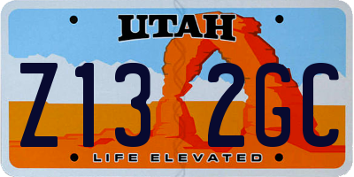 UT license plate Z132GC